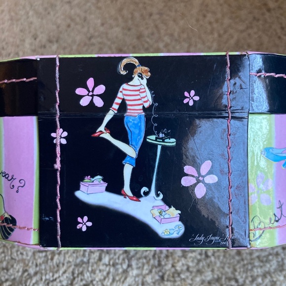 VINTAGE 2003 LADY JAYNE GLAMOUR GIRLS PINK STACKING SUITCASE HINGED w HANDLE EUC - Picture 12 of 13